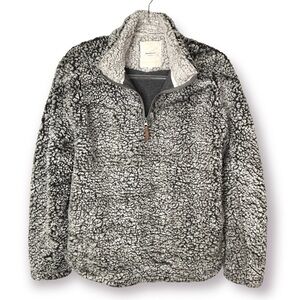 Thread & Supply Two Tone Sherpa 1/4 Zip Pullover Brown Sz M